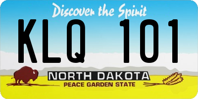 ND license plate KLQ101