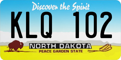 ND license plate KLQ102