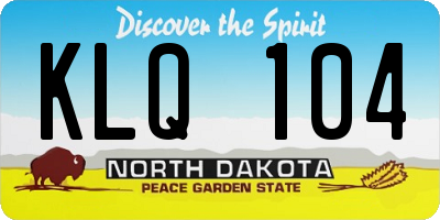 ND license plate KLQ104