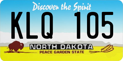 ND license plate KLQ105