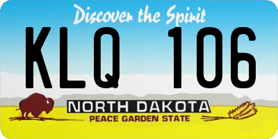 ND license plate KLQ106
