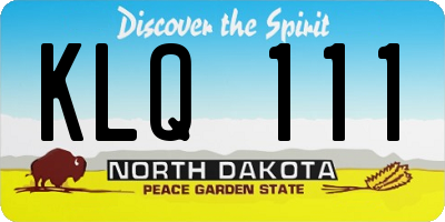ND license plate KLQ111