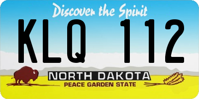 ND license plate KLQ112
