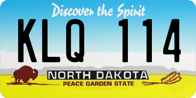 ND license plate KLQ114