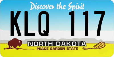 ND license plate KLQ117