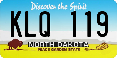 ND license plate KLQ119
