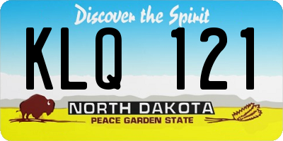 ND license plate KLQ121