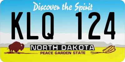 ND license plate KLQ124