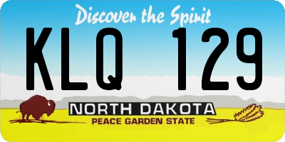 ND license plate KLQ129