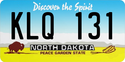 ND license plate KLQ131