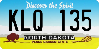 ND license plate KLQ135