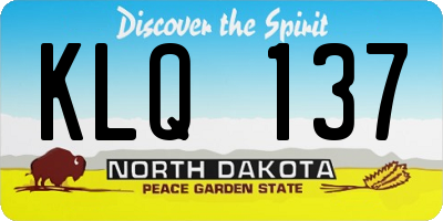 ND license plate KLQ137