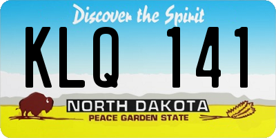 ND license plate KLQ141