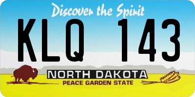 ND license plate KLQ143
