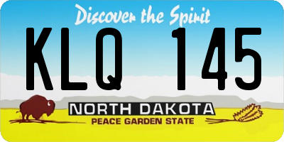 ND license plate KLQ145