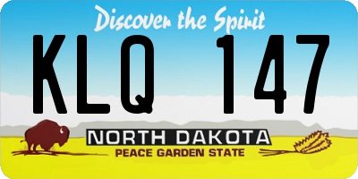 ND license plate KLQ147