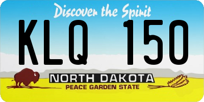 ND license plate KLQ150