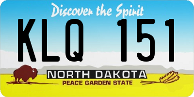 ND license plate KLQ151