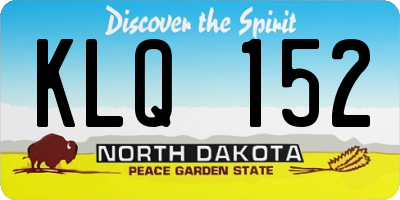 ND license plate KLQ152