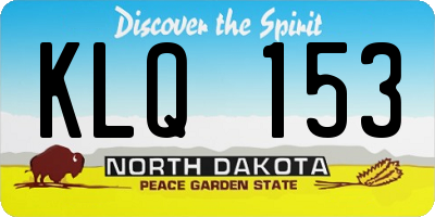 ND license plate KLQ153