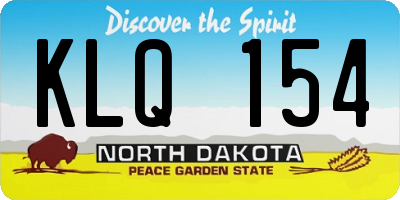 ND license plate KLQ154