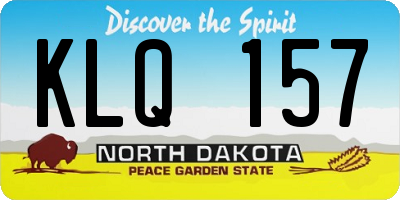ND license plate KLQ157