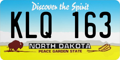 ND license plate KLQ163