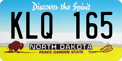 ND license plate KLQ165