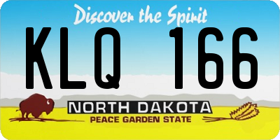 ND license plate KLQ166