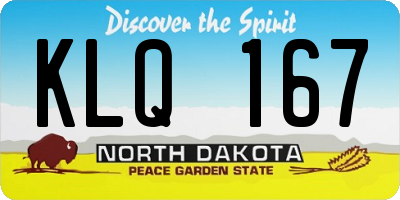 ND license plate KLQ167