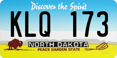 ND license plate KLQ173