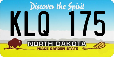 ND license plate KLQ175