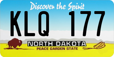 ND license plate KLQ177