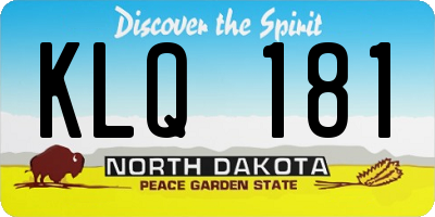 ND license plate KLQ181