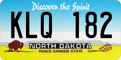 ND license plate KLQ182