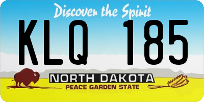 ND license plate KLQ185
