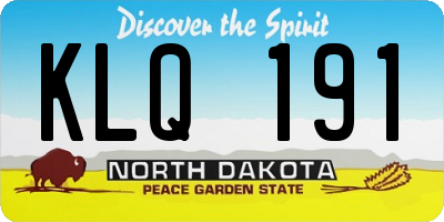 ND license plate KLQ191
