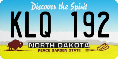 ND license plate KLQ192