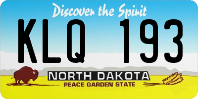 ND license plate KLQ193