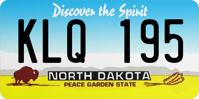 ND license plate KLQ195