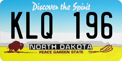 ND license plate KLQ196
