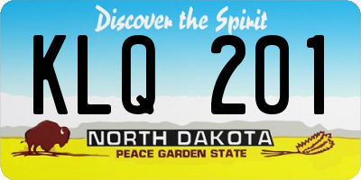 ND license plate KLQ201