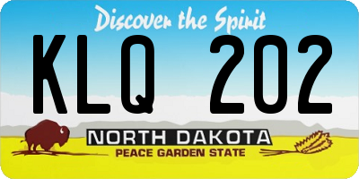 ND license plate KLQ202