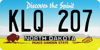 ND license plate KLQ207