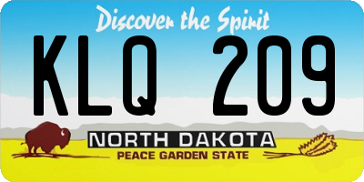 ND license plate KLQ209