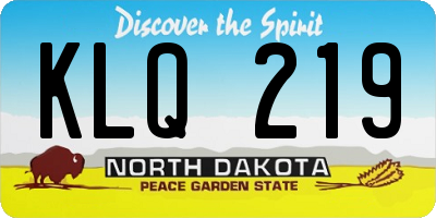 ND license plate KLQ219