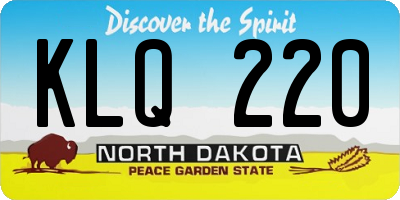 ND license plate KLQ220