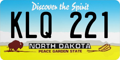 ND license plate KLQ221