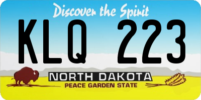 ND license plate KLQ223