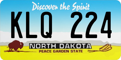 ND license plate KLQ224